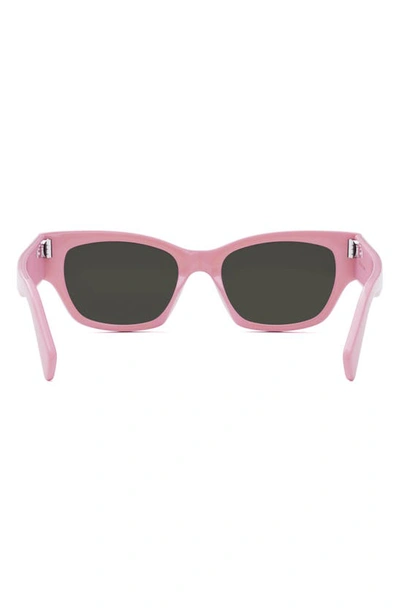 Celine Rectangle Acetate Sunglasses In Shiny Pink / Smoke
