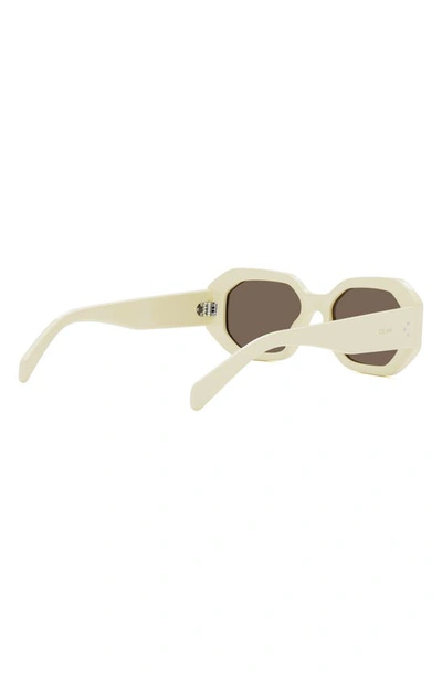 Shop Celine Bold 3 Dots 53mm Geometric Sunglasses In Ivory / Brown