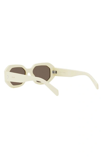 Shop Celine Bold 3 Dots 53mm Geometric Sunglasses In Ivory / Brown