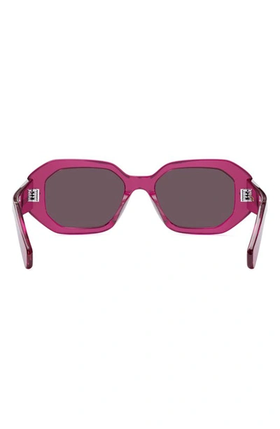 Shop Celine Bold 3 Dots 53mm Geometric Sunglasses In Shiny Violet / Brown