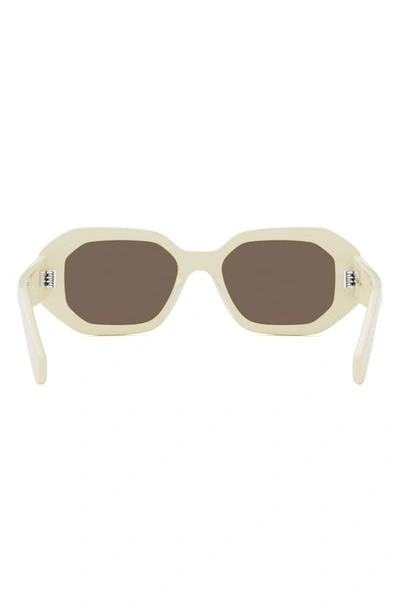 Shop Celine Bold 3 Dots 53mm Geometric Sunglasses In Ivory / Brown