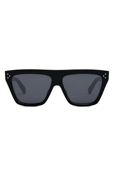 Celine Bold 3 Dots Square Acetate Sunglasses In Shiny Black | ModeSens