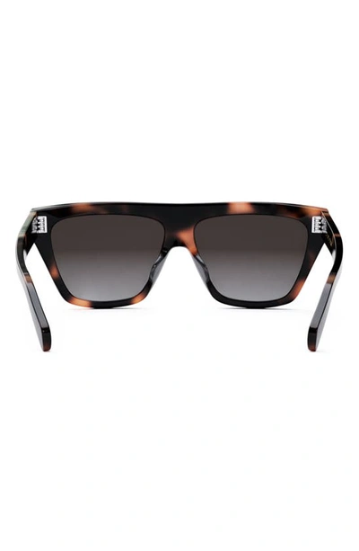 Shop Celine Bold 3 Dots 58mm Flat Top Sunglasses In Havana / Gradient Roviex