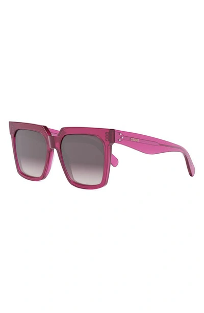Celine Bold 3 Dots Square Acetate Sunglasses In Shiny Violet / Violet