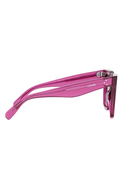 Celine Bold 3 Dots Square Acetate Sunglasses In Shiny Violet / Violet