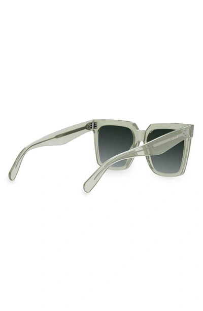 Shop Celine Bold 3 Dots 55mm Gradient Geometric Sunglasses In Shiny Light Green / Smoke