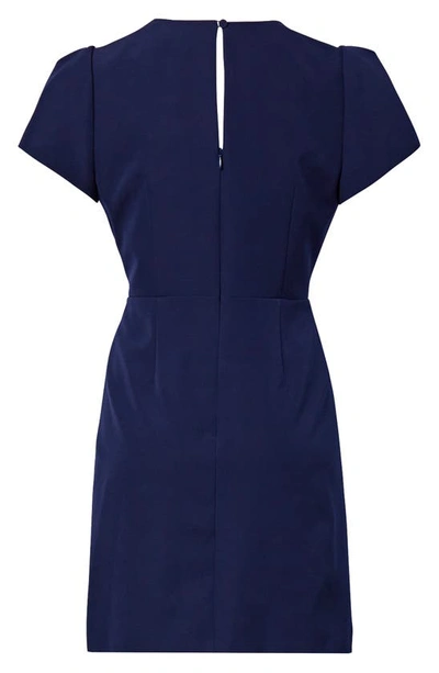 Shop Milly Atalie Puff Sleeve Sheath Dress In Navy