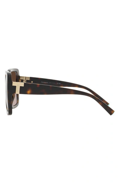 Shop Tiffany & Co 58mm Gradient Square Sunglasses In Havana