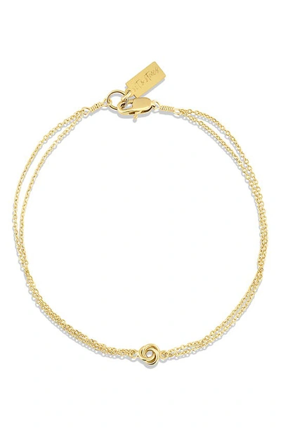 Shop Set & Stones Lennan Love Knot Double Strand Bracelet In Gold