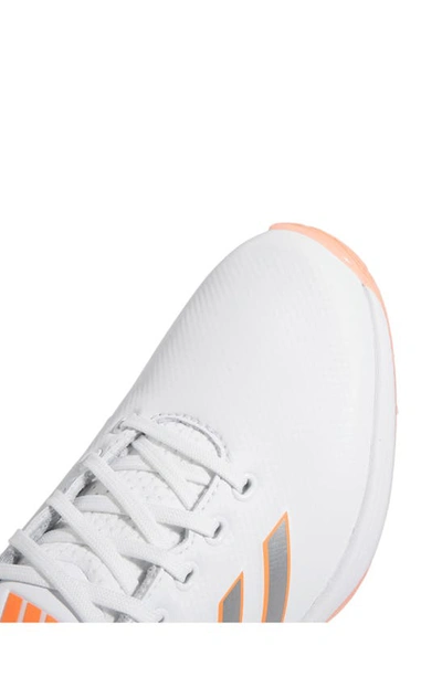 Shop Adidas Golf Zg23 Golf Shoe In White/ Coral/ Semisolred