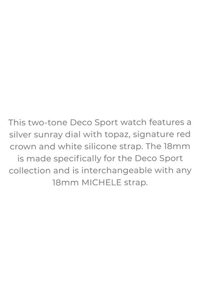 Shop Michele Deco Sport Diamond Chronograph Silicone Strap Watch, 34mm In Two-tone