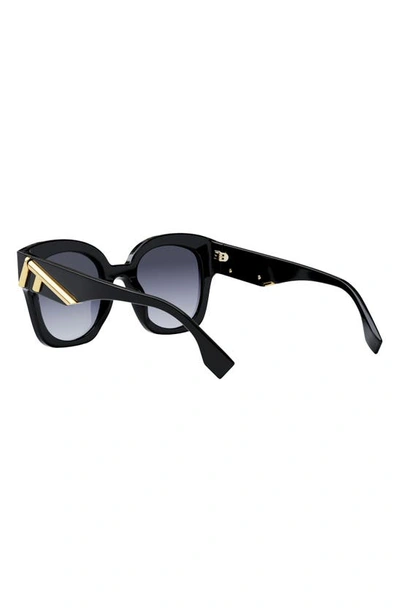 Shop Fendi The  First 63mm Square Sunglasses In Shiny Black / Gradient Blue