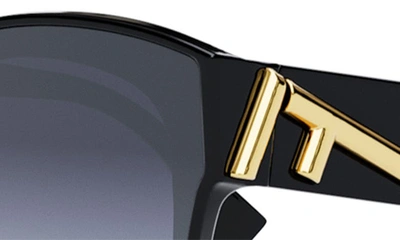 Shop Fendi The  First 63mm Square Sunglasses In Shiny Black / Gradient Blue