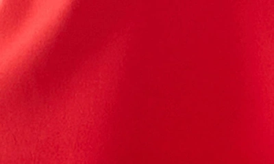 Nina Leonard Pleated Keyhole Sheath Dress In Real Red