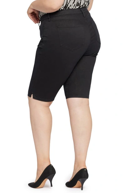 Nydj Side Slit Capri Bike Shorts In Black