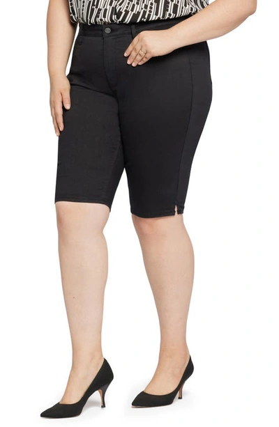 Nydj Side Slit Capri Bike Shorts In Black