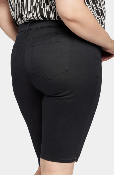 Nydj Side Slit Capri Bike Shorts In Black