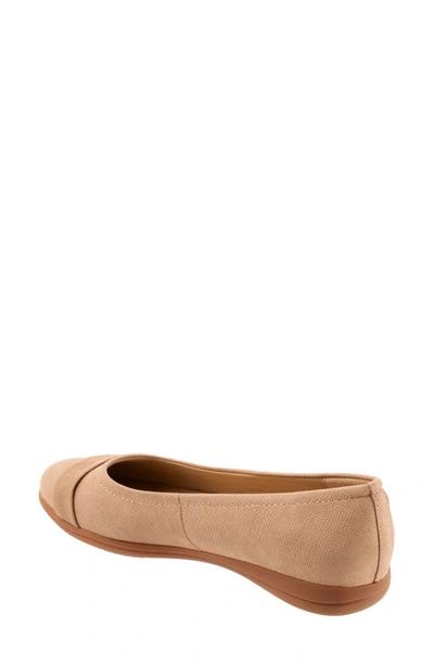 Shop Trotters Danni Leather & Suede Flat In Sand Nubuck