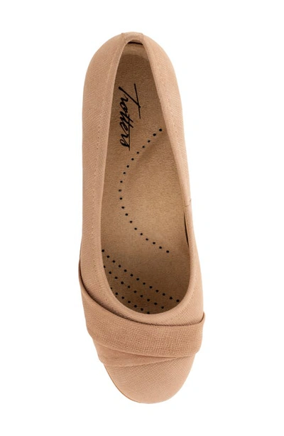 Shop Trotters Danni Leather & Suede Flat In Sand Nubuck