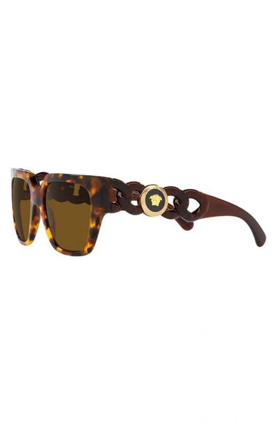 Shop Versace 53mm Polarized Irregular Sunglasses In Havana Polarized