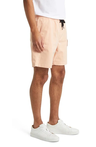 Shop Treasure & Bond Solid Deck Stretch Cotton Shorts In Coral Dawn