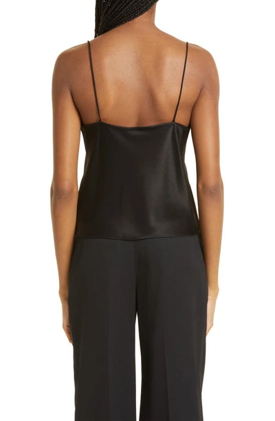 Alice And Olivia Harmon Womens Satin Drapey Blouse In Black
