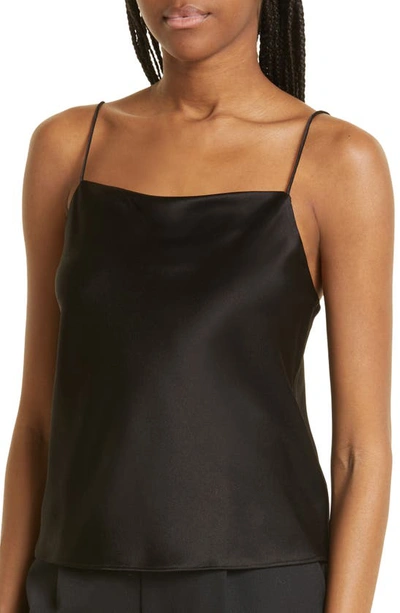 Alice And Olivia Harmon Womens Satin Drapey Blouse In Black