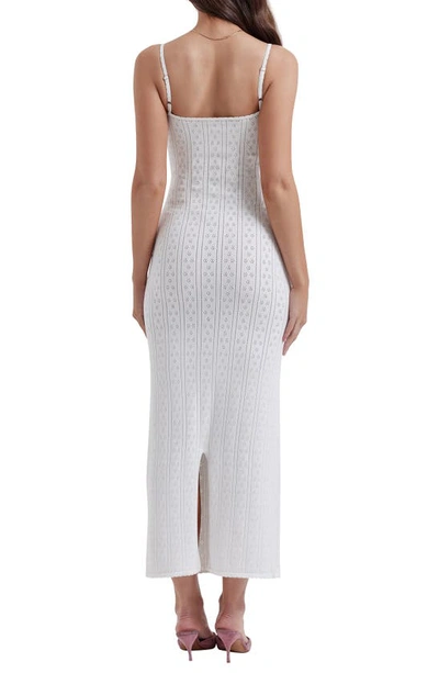House Of Cb Pointelle Maxi Sweater Dress In White