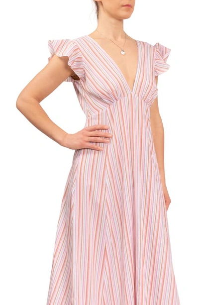 Shop Everyday Ritual Heidi Nightgown In Verona Pink Stripe