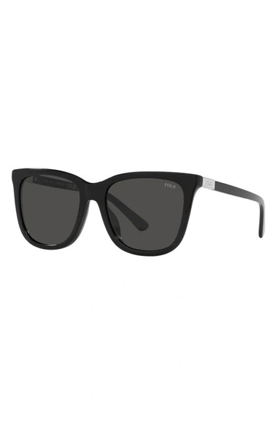Shop Polo Ralph Lauren 55mm Square Sunglasses In Shiny Black