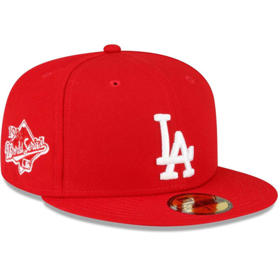 Shop New Era Red Los Angeles Dodgers Sidepatch 59fifty Fitted Hat