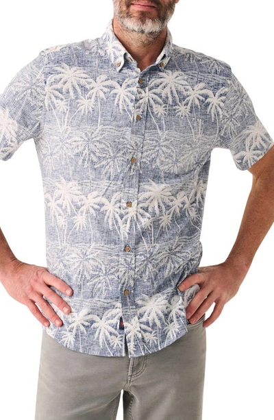Shop Faherty Breeze Tropical Print Short Sleeve Hemp & Lyocell Button-down Shirt In South Palms Print