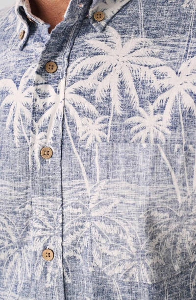 Shop Faherty Breeze Tropical Print Short Sleeve Hemp & Lyocell Button-down Shirt In South Palms Print