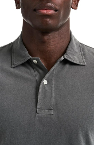 Shop Buck Mason Sueded Cotton Polo In Black Faded