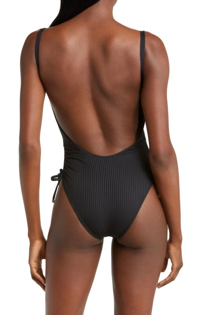 Shop Vitamin A ® Gemma Cinched Side Tie One-piece Swimsuit In Black Ecorib