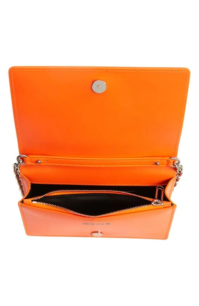 Shop Off-white Jitney 0.5 Quote Leather Shoulder Bag In Orange Black