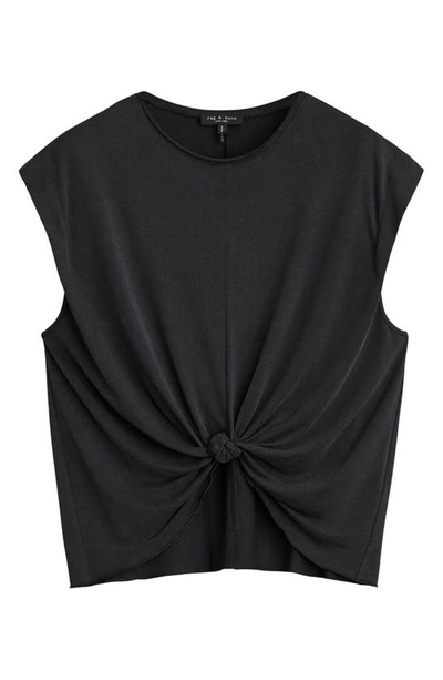 Shop Rag & Bone Jenna Knotted Muscle Tee In Black