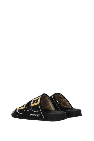 Shop Marni Sandals Fabric Black