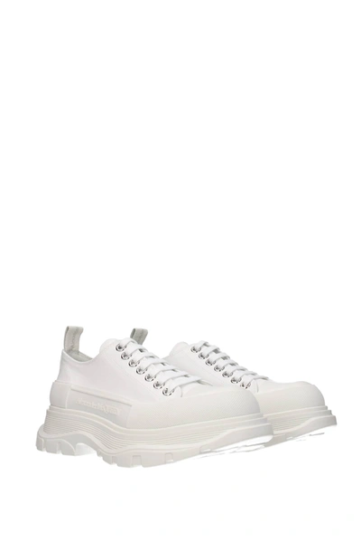 Shop Alexander Mcqueen Sneakers Tread Slick Fabric In White