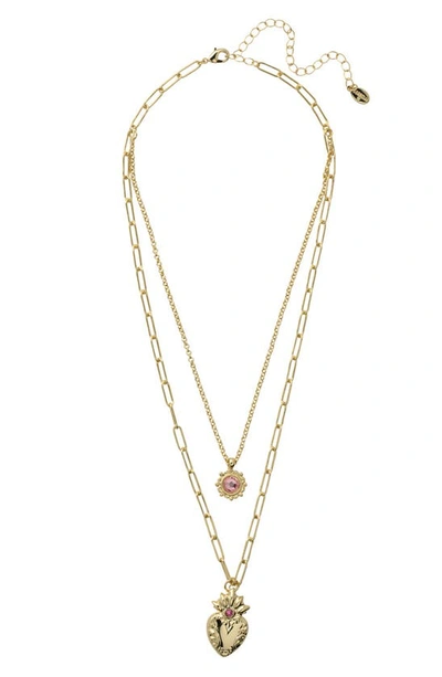 Shop Sorrelli Twin Flame Layered Pendant Necklace In First Kiss