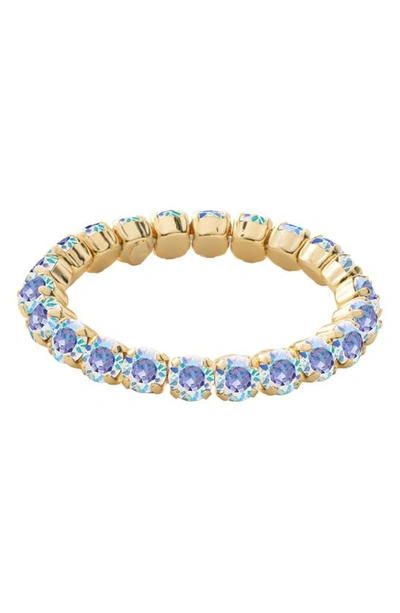 Shop Sorrelli Sienna Ab Crystal Stretch Bracelet In Crystal Aurora Borealis