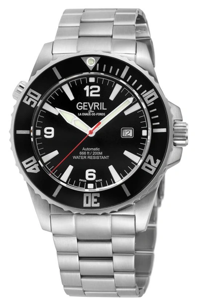 Shop Gevril Canal Street Swiss Automatic Bracelet Watch, 46mm In Silver