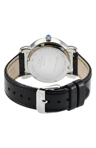 Shop Gv2 Ravenna Swiss Quartz Diamond Accent Leather Strap Watch, 37mm In Black