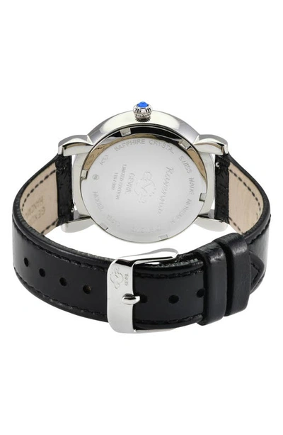 Gv2 Ravenna Swiss Quartz Diamond Accent Leather Strap Watch, 37mm In Black