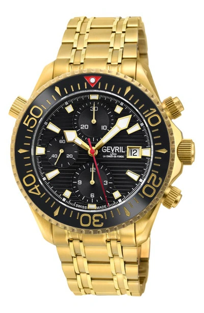 Shop Gevril Hudson Yards Swiss Automatic Chronograph Watch, 43mm In Gold