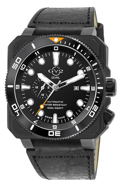 Shop Gv2 Xo Submarine Swiss Chronograph Watch, 44mm In Black