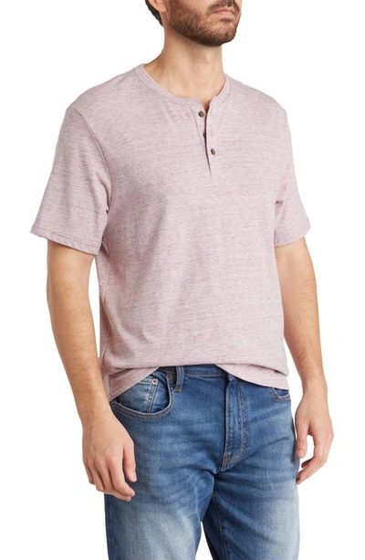 Shop Lucky Brand Cotton Blend Jersey Henley In Rose Brown