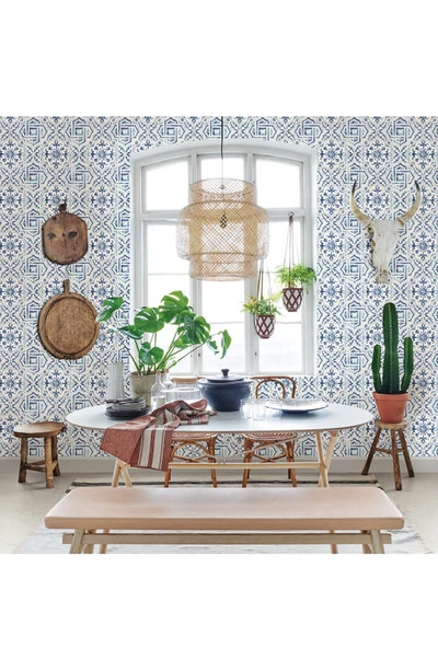 Shop Wallpops Sonoma Spanish Tile Wallpaper In Blue