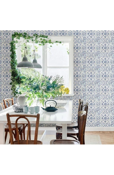 Shop Wallpops Sonoma Spanish Tile Wallpaper In Blue