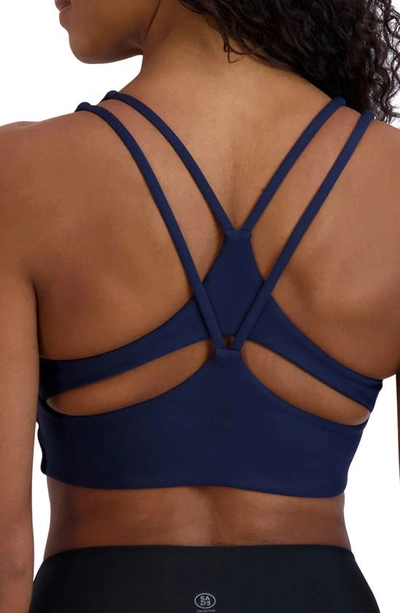 Shop Sage Collective Double Up Cutout Bralette In Wavy Navy